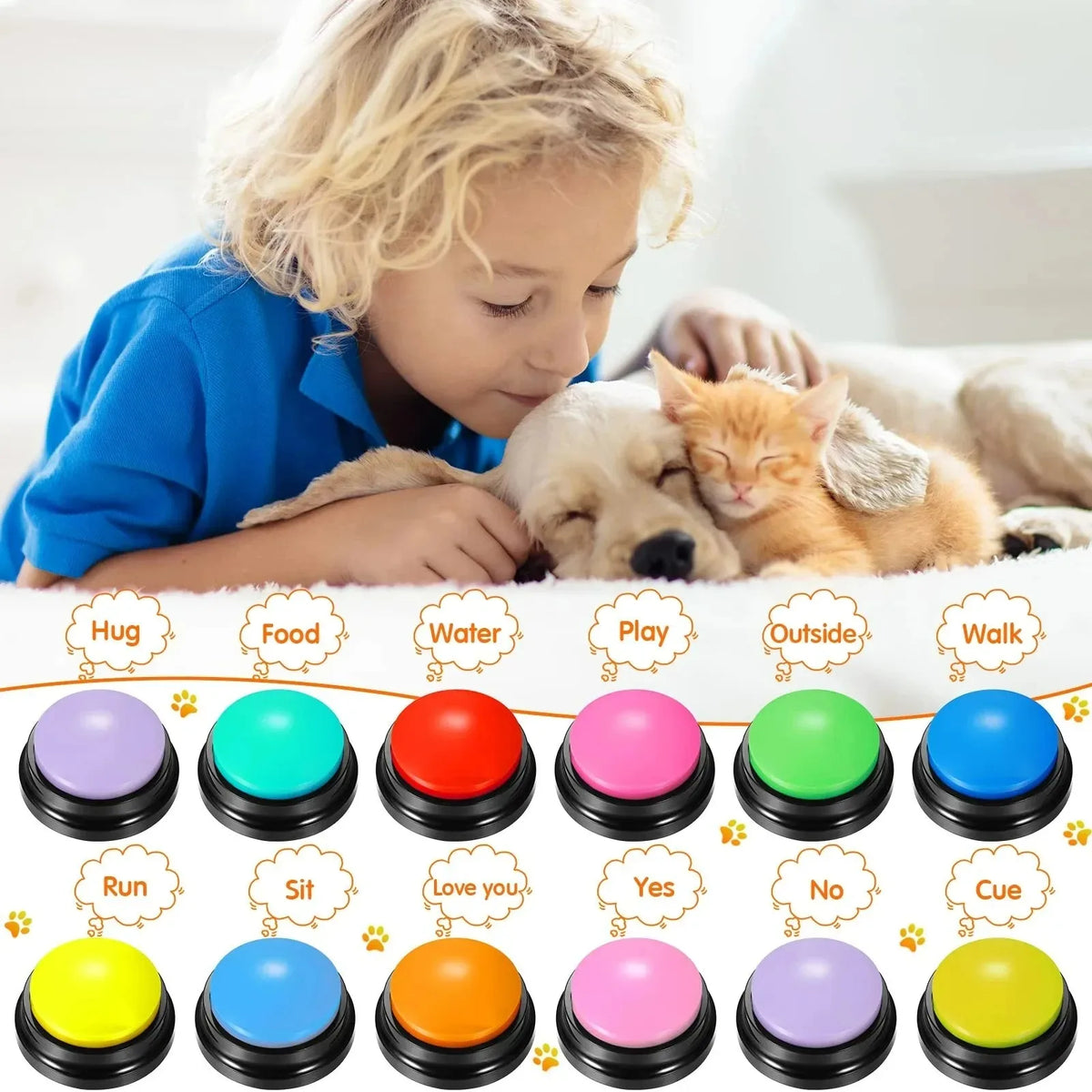 Recordable Pet Communication Button for Training and Play