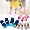 Cozy Knit Pet Socks with Anti-Slip Sole – Tiger Design, 4-Pack