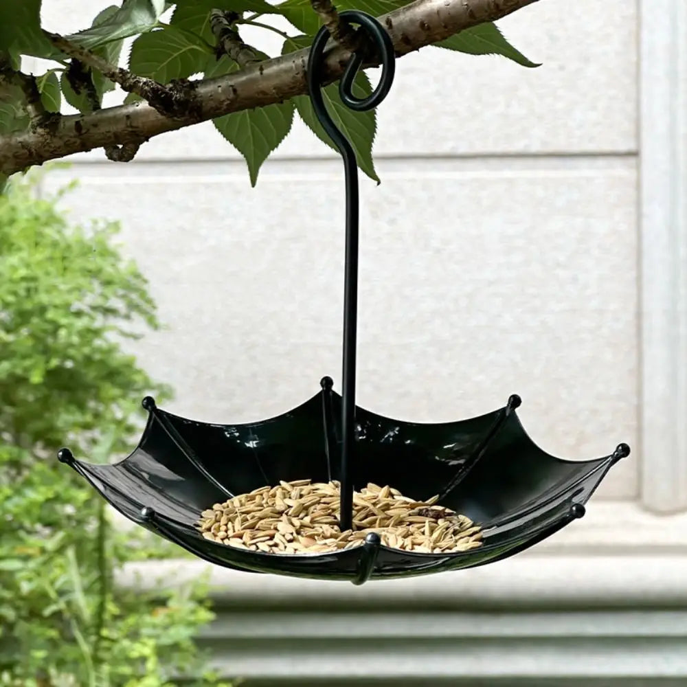 Umbrella-Shaped Hanging Bird Feeder with Leak-Resistant Design