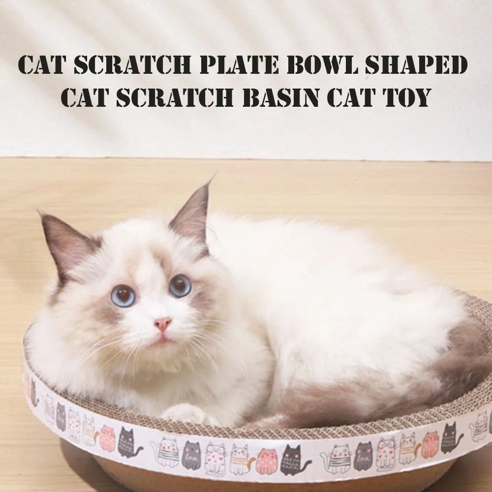 Oval Corrugated Cardboard Cat Scratcher Bed