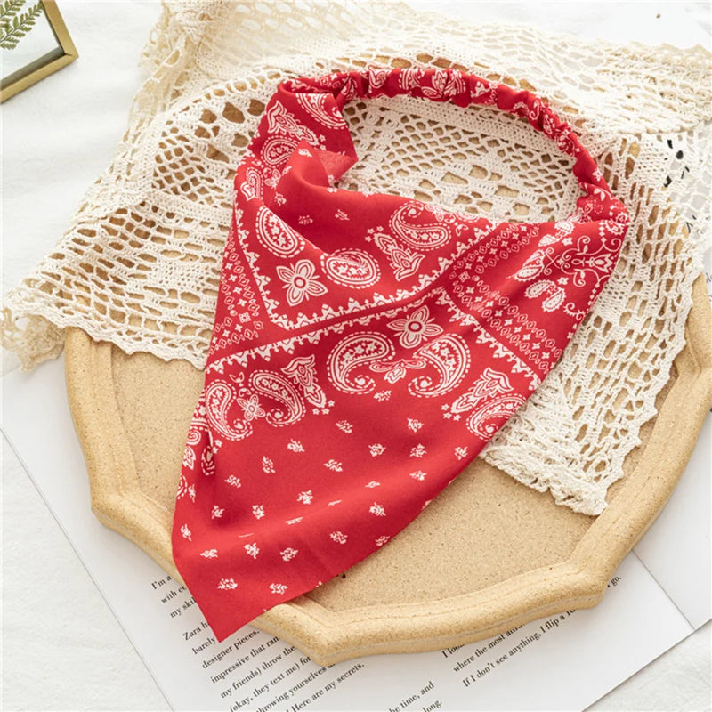 Boho Floral Print Cotton Triangle Hair Bandanas