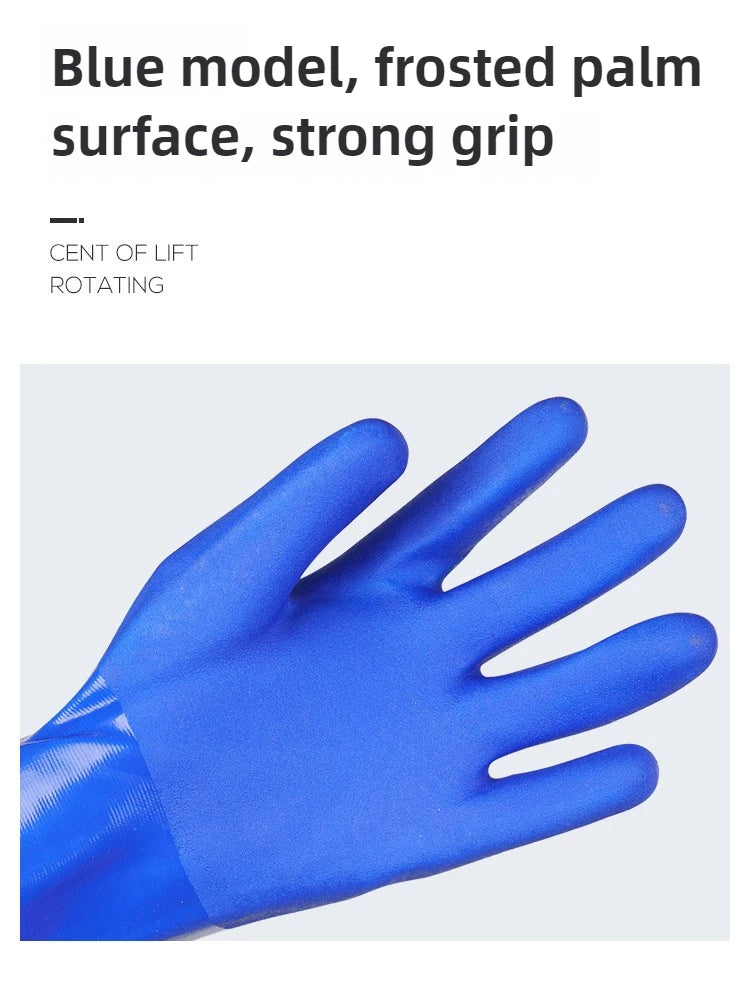 Extended Waterproof Rubber Gloves for Dishwashing, Car Washing & Labor Tasks