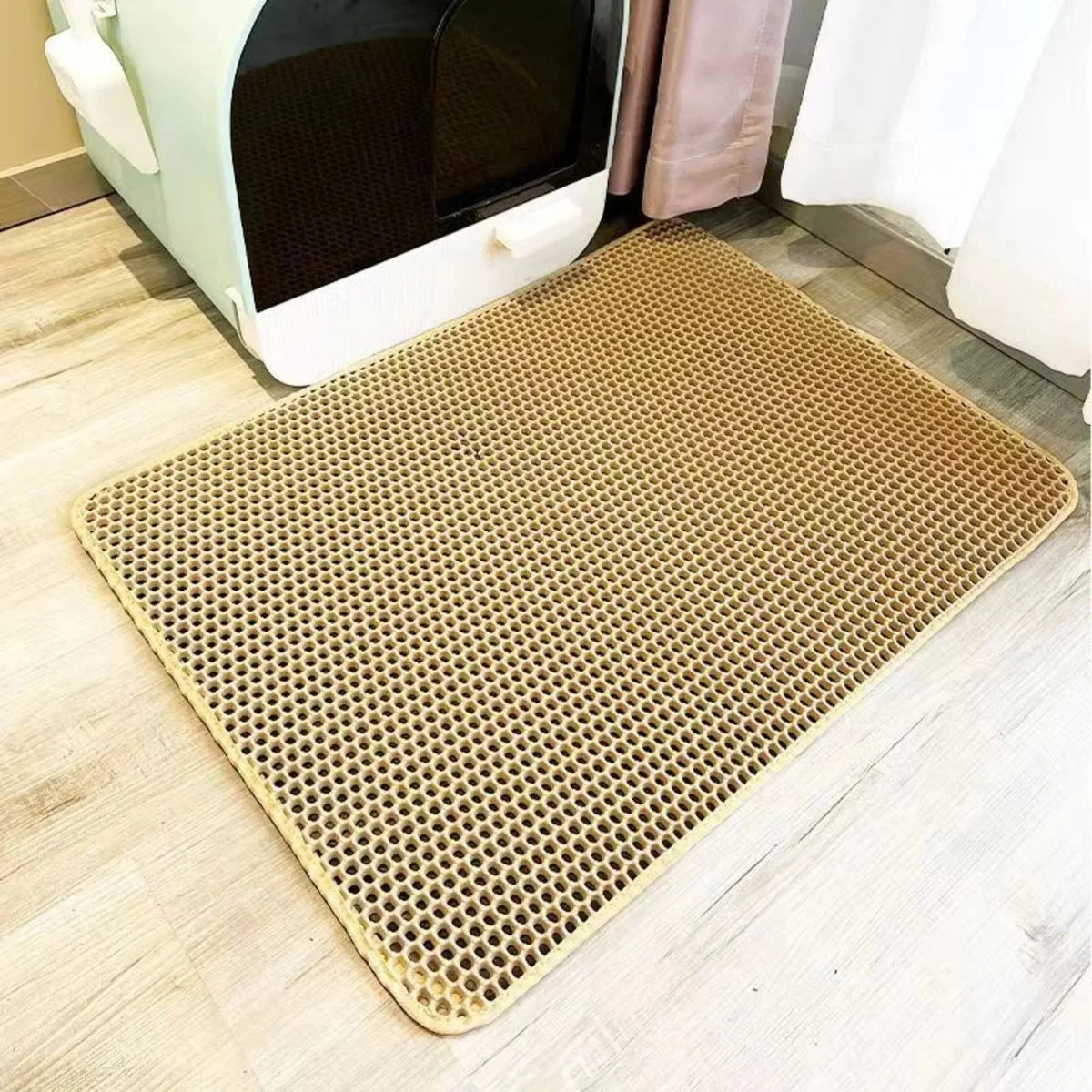 Heavy Duty Waterproof Cat Litter Mat with Non-Slip Base