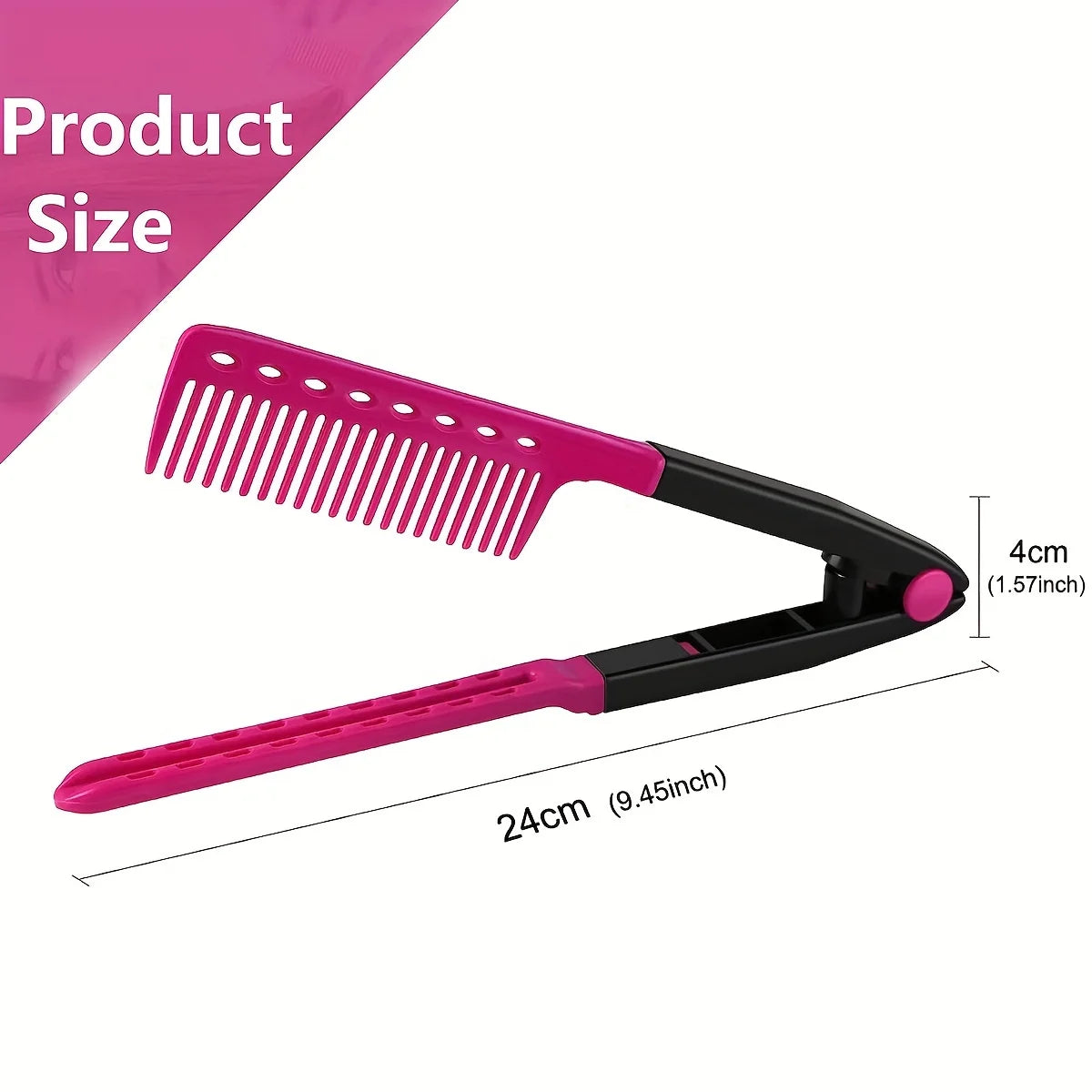Folding V-Shaped Detangling Comb for Hair Styling