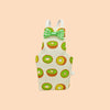 Traje de vuelo lavable amarillo y verde con estampado para loros, que incluye un lazo/pañal verde.