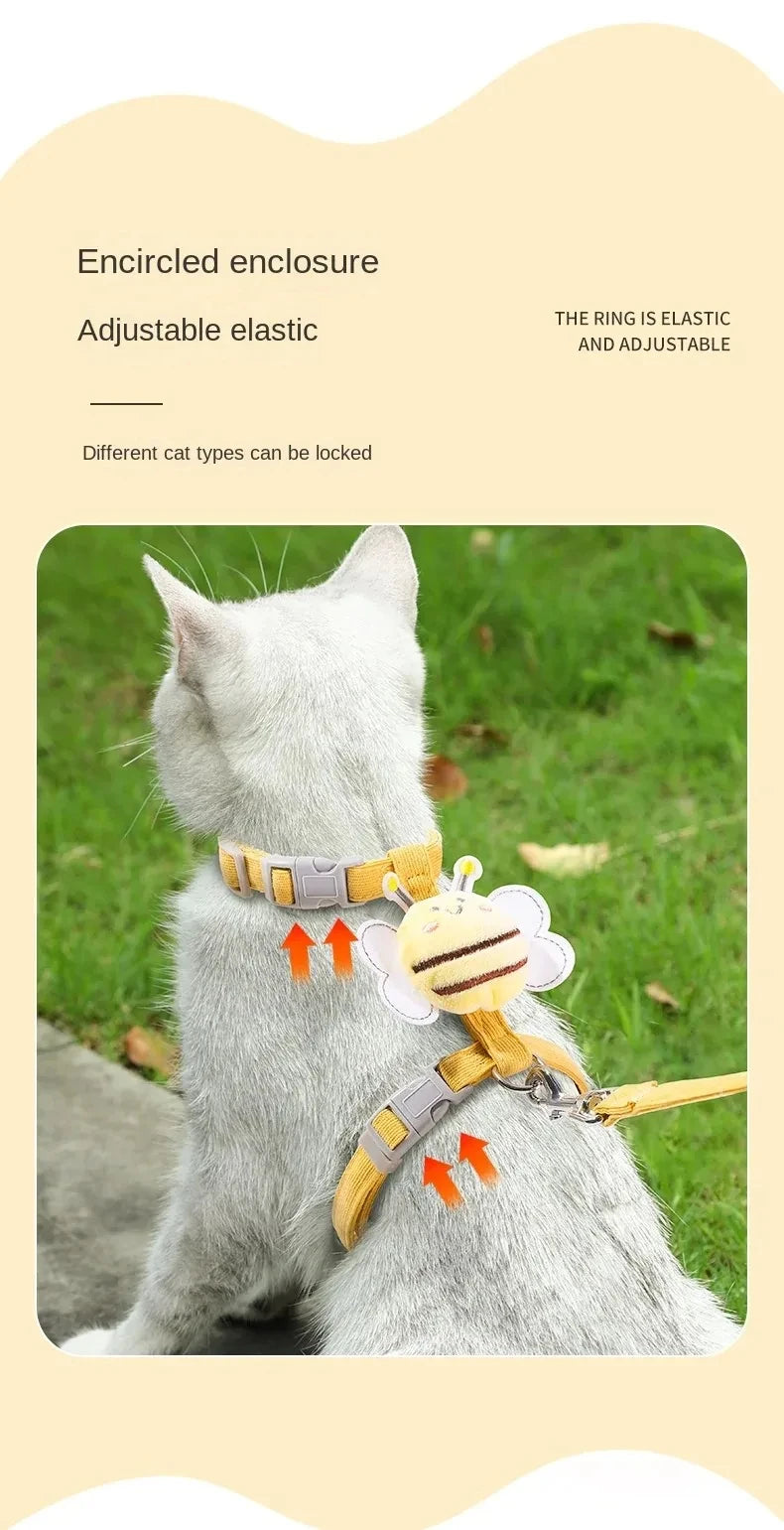Breathable Mesh Cat & Small Dog Harness with Leash