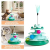 Interactive Cat Toy Tower with Turntable, Track, and Feather Balls