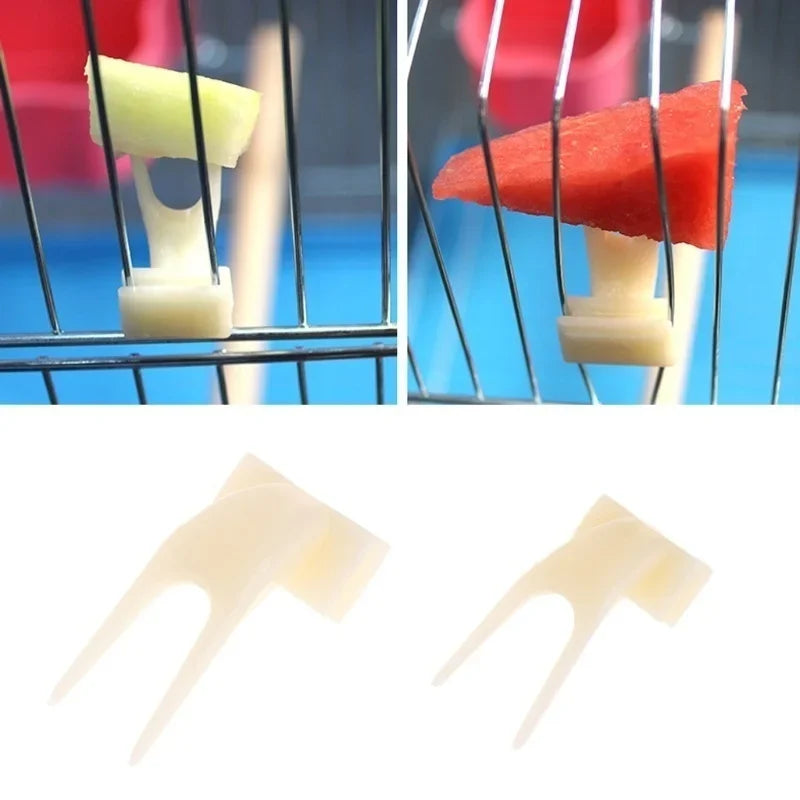 Durable Bird Fruit Forks for Cage and Outdoor Feeders