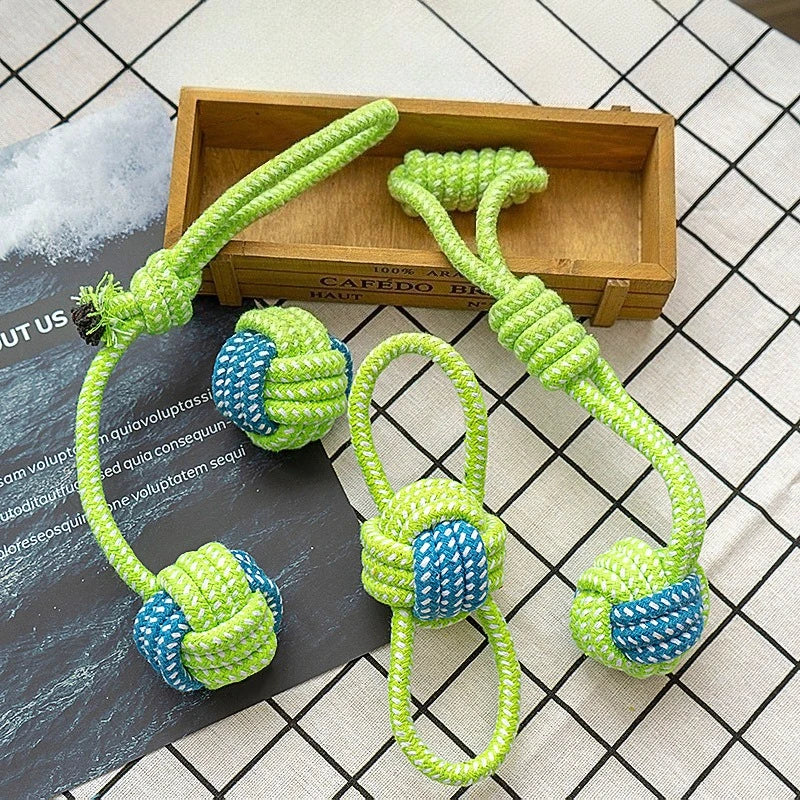 Durable Rope Ball Dog Toy for Chewing and Interactive Play
