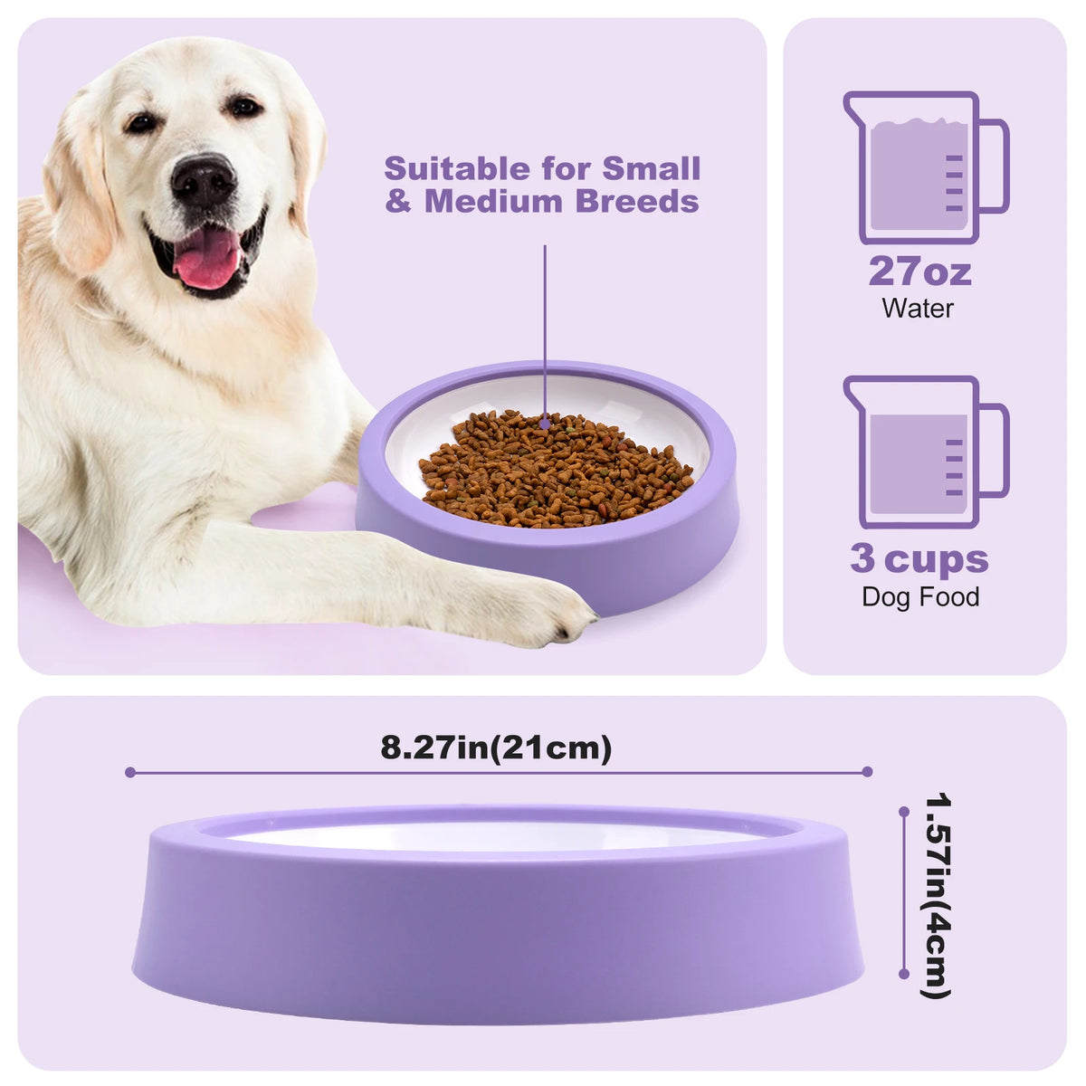 Anti-Gulping Maze Slow Feeder Dog Bowl with Non-Slip Base