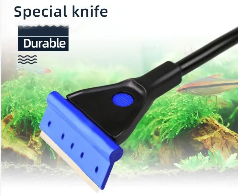 5-in-1 Aquarium Glass Cleaning Brush with Long Handle