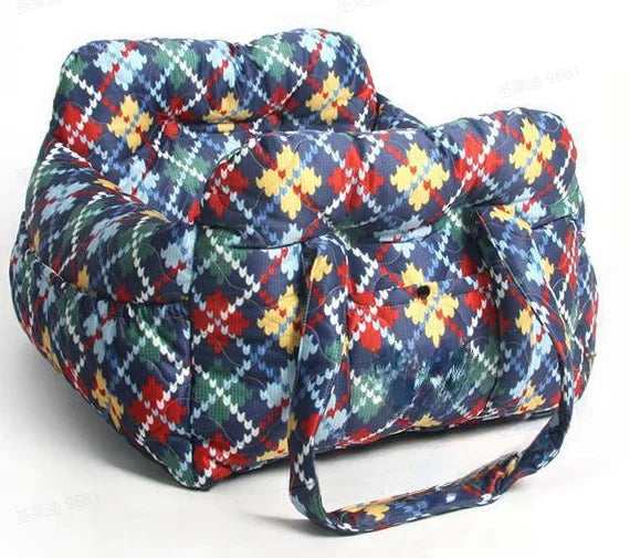 Dog Car Seat with Safety Belt – Non-Slip, Washable Travel Bed for Small Dogs
