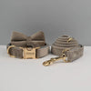 Personalisiertes Halsband, Geschirr & Leine Set mit abnehmbarem Fliegenknoten