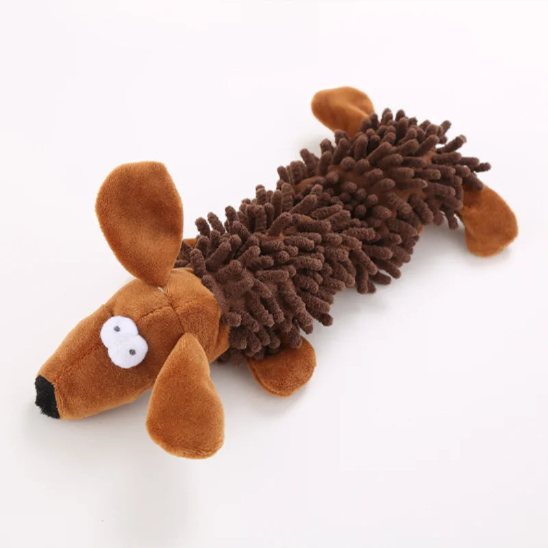 Plush Squeaky Donkey Dog Toy for Teething and Interactive Play