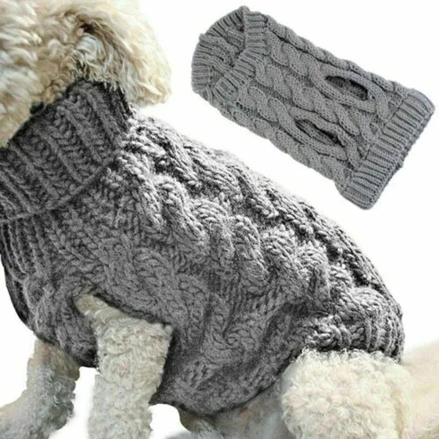 Classic Knitted Turtleneck Sweater for Small Dogs and Cats