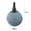A gray aquarium air stone with a black nozzle, shown with dimensions of 66mm in height and 40mm in diameter.