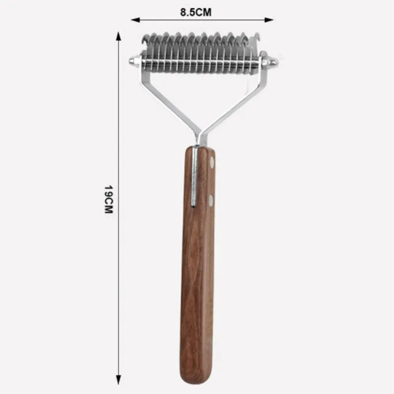Double-Sided Wooden Pet Grooming Comb