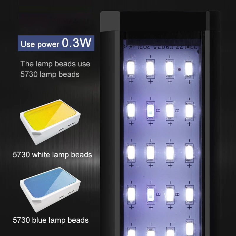 Lampe LED à clipser pour aquarium, fine, idéale pour la croissance des plantes