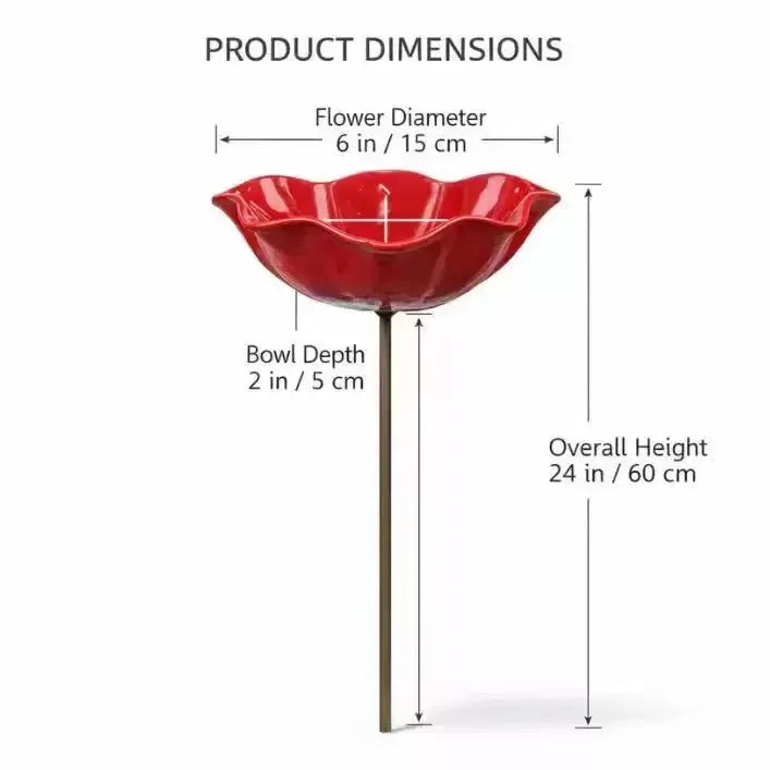 Decorative Flower Bird Feeder and Waterer for Garden