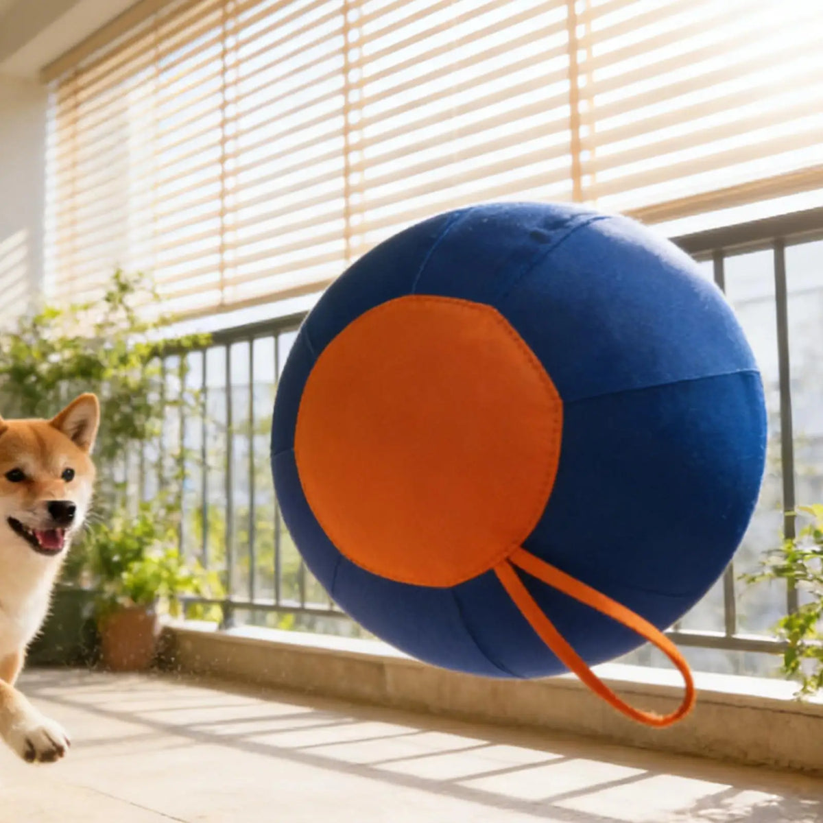 Interactive Large Dog Ball with Wrist Strap