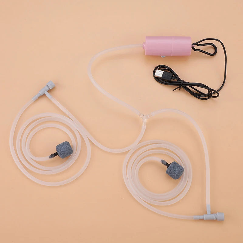 Energy-Saving USB Aquarium Air Pump with Air Stone and Silicone Tube