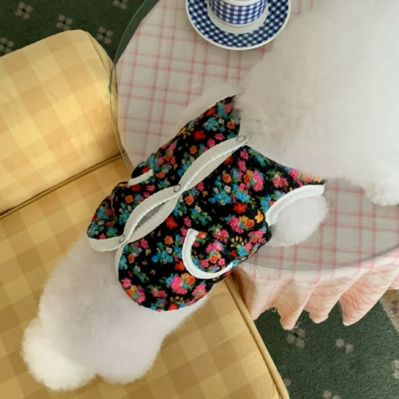Abrigo Floral para Perros y Gatos Pequeños