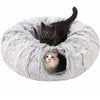 Fleece-Lined Cat Tunnel Bed with Removable Cover