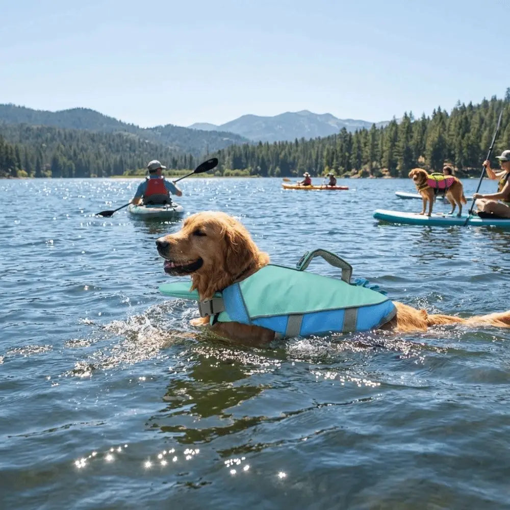 Adjustable Dog Life Jacket with Reflective Stripes