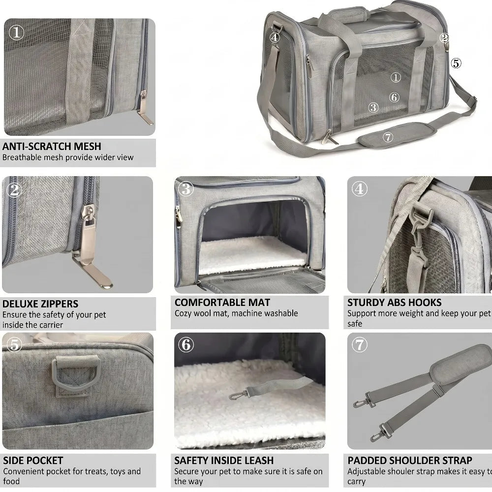 Breathable Pet Carrier Bag for Small Dogs and Cats