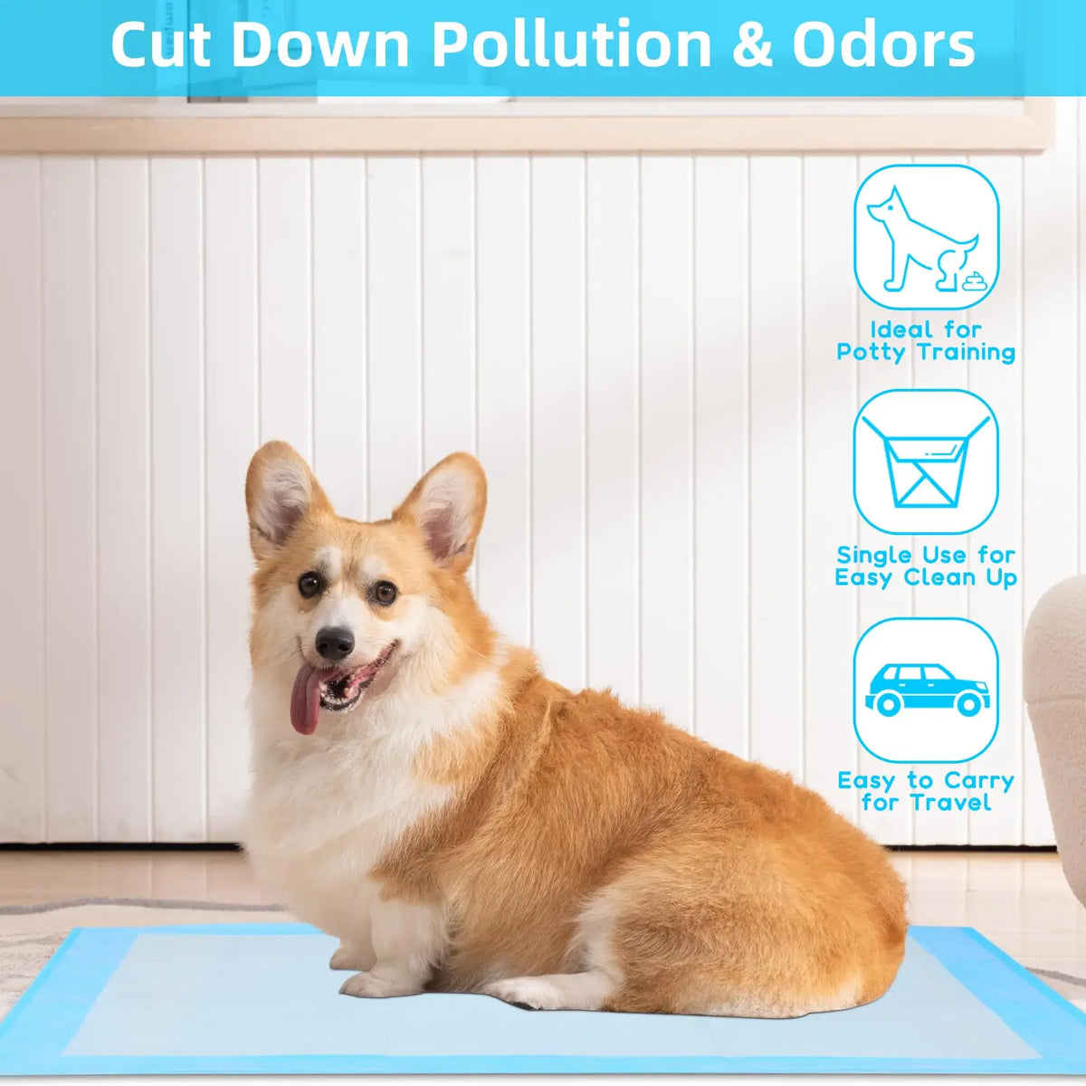 Leak-Proof Dog Pee Pads with Quick-Dry Absorbent Core