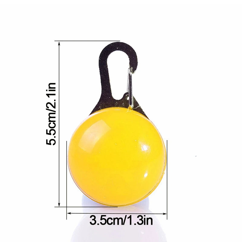USB Charging Glowing Dog Collar with Pendant - Night Safety