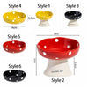 Ceramic Mushroom Cat Bowl with Raised Edge