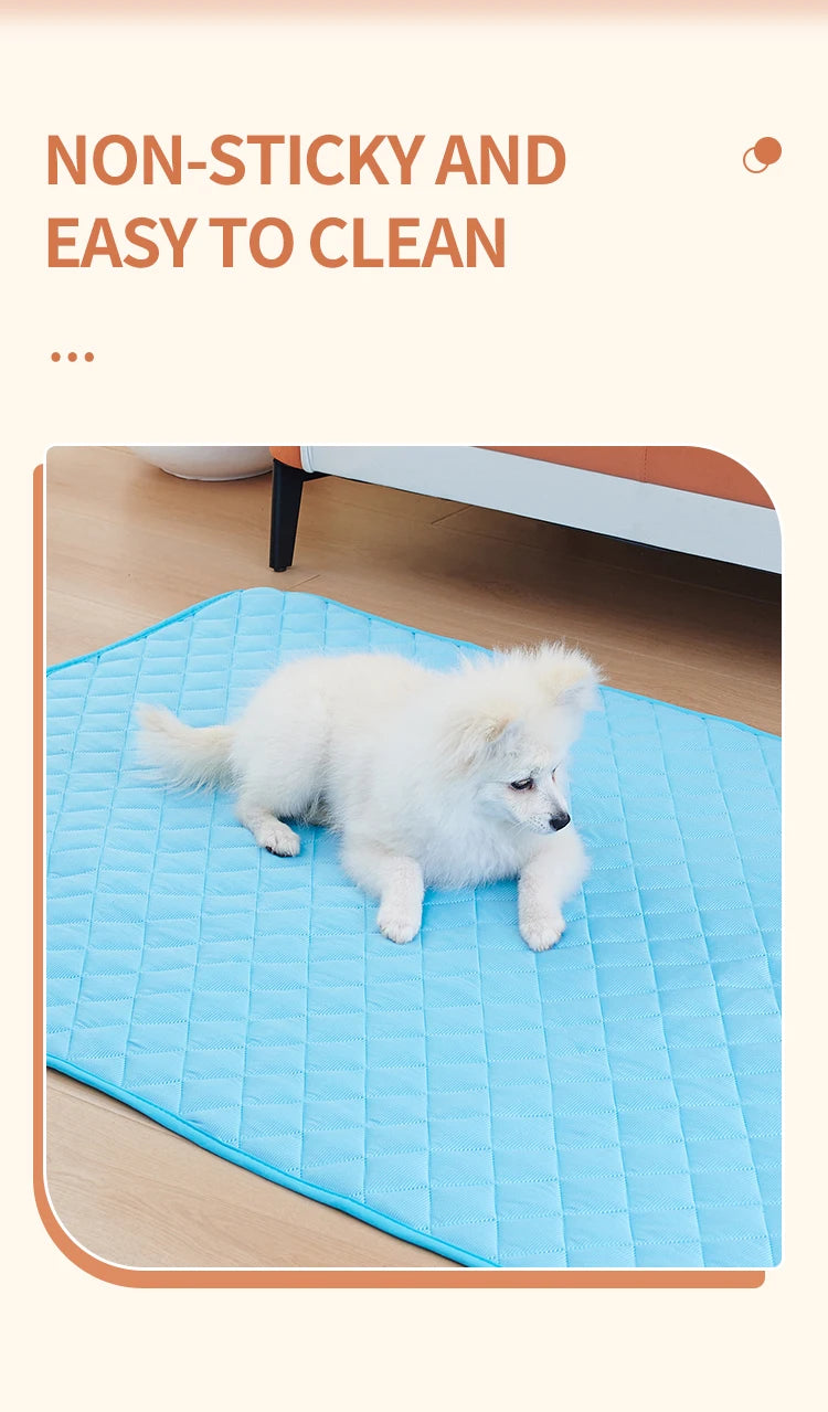 Washable Dog Cooling Mat with Ice Silk Fabric