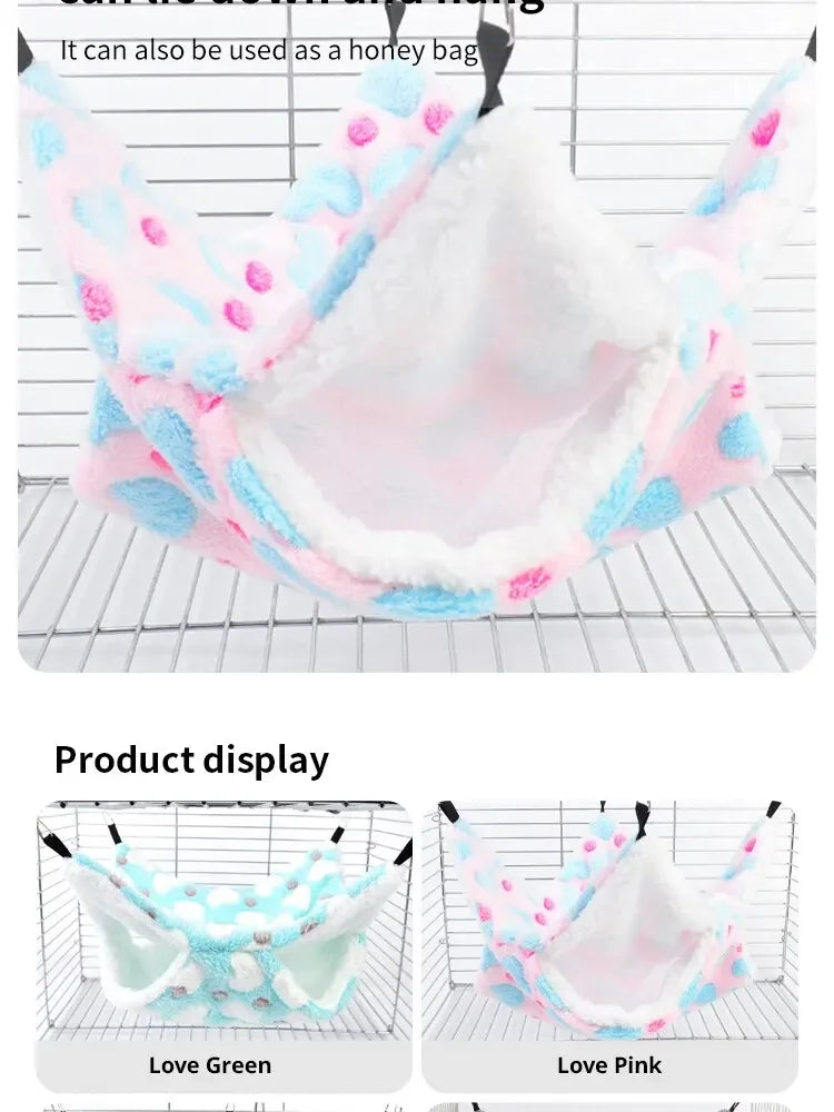 Cozy Plush Pet Hammock for Small Animals