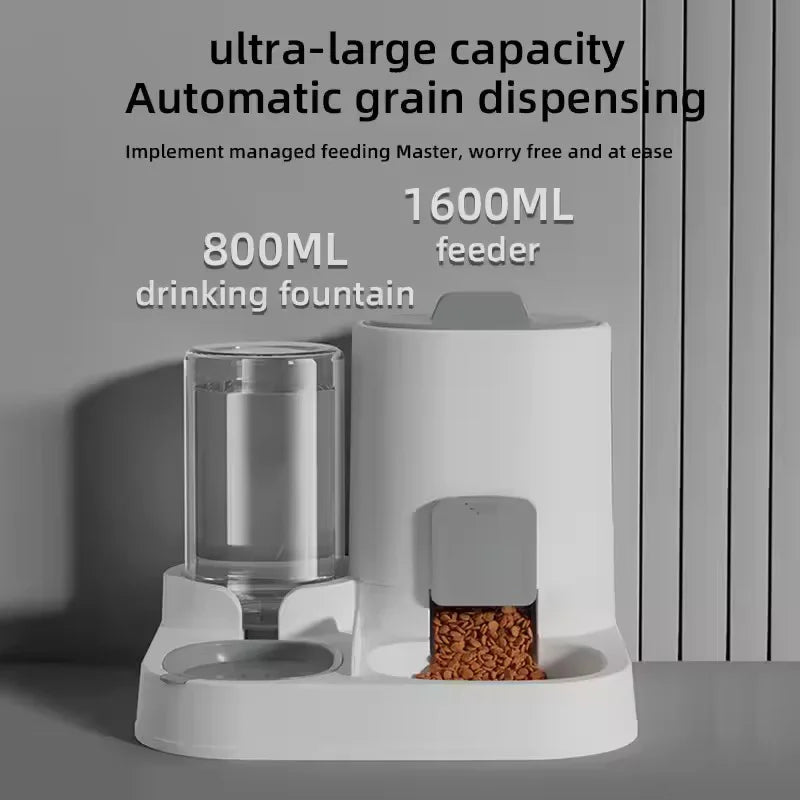 Two-in-One Automatic Pet Feeder and Water Dispenser with Large Capacity