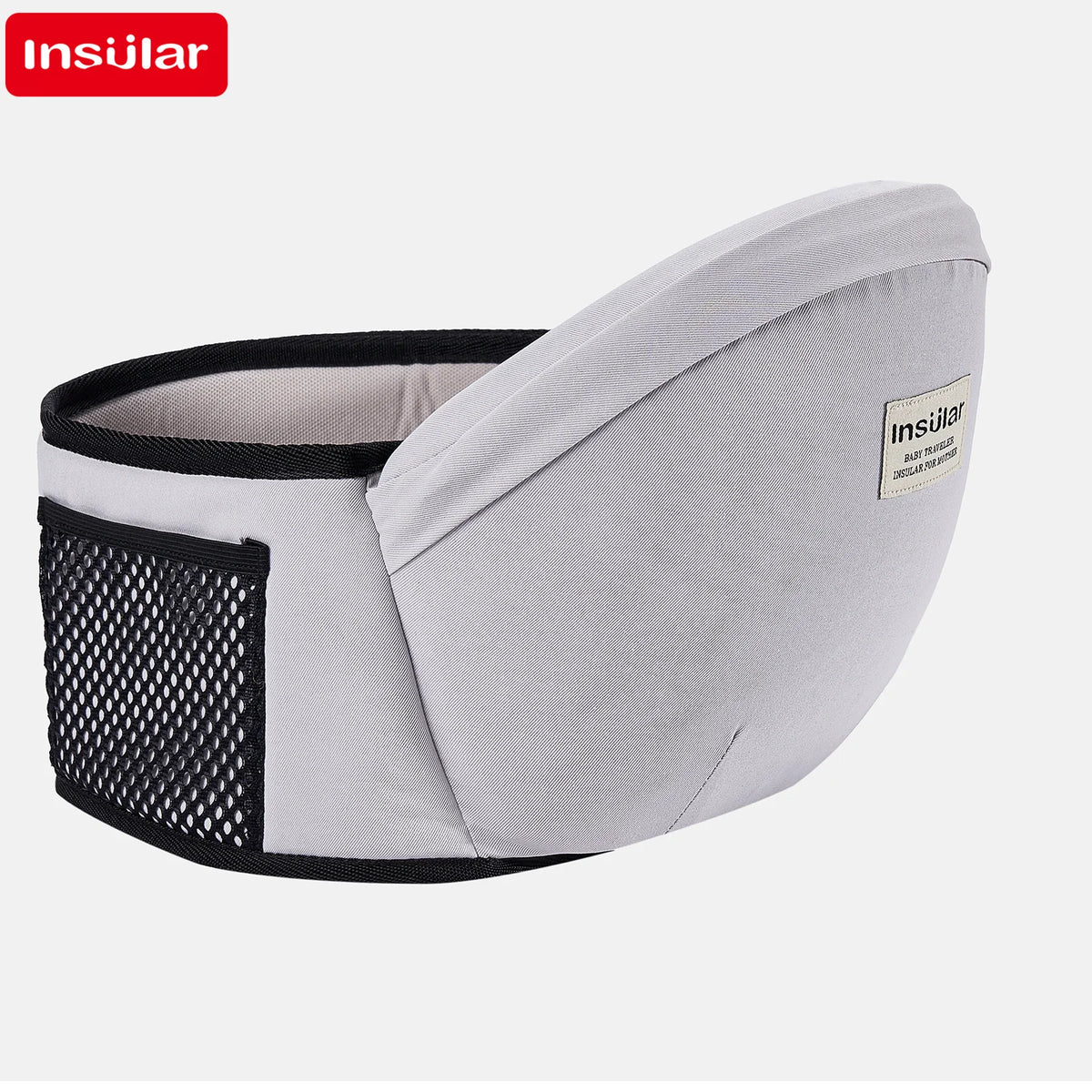 Portabebés ajustable de cadera y cinturón de cintura gris y negro