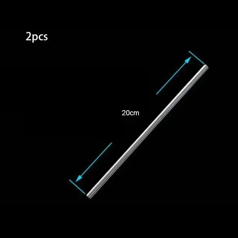 Two pieces of acrylic aquarium air tubing connectors shown diagonally with a 20cm length measurement.