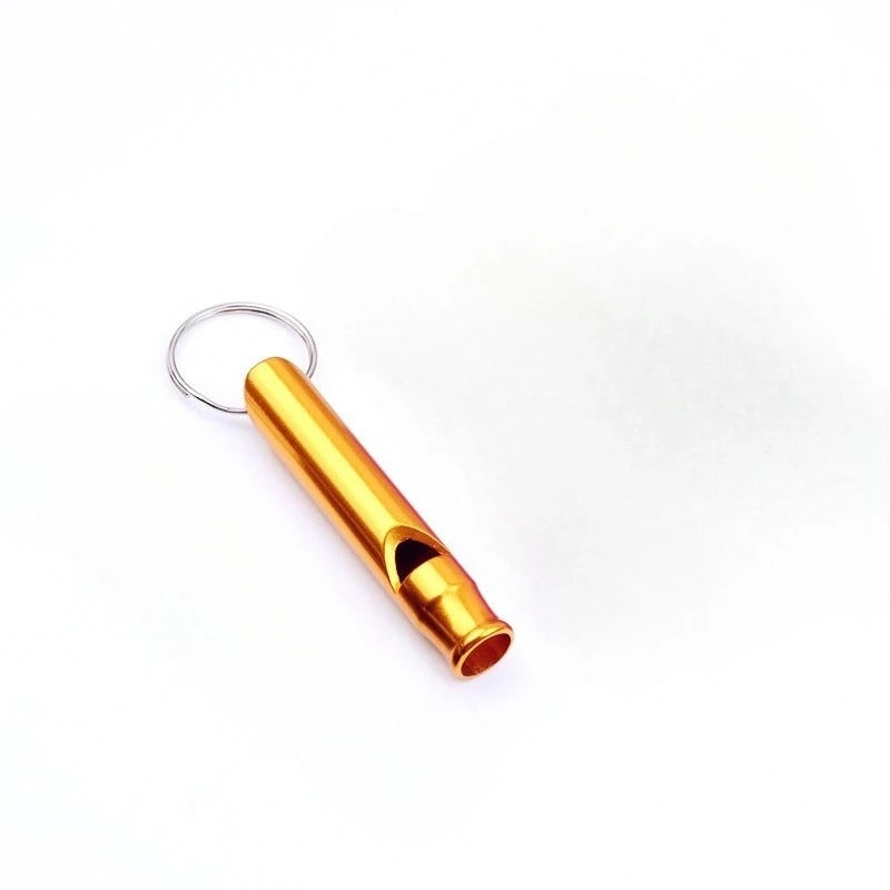 Glöckchen aus glänzendem goldfarbenem Edelstahl mit kreisförmiger Schlaufe.