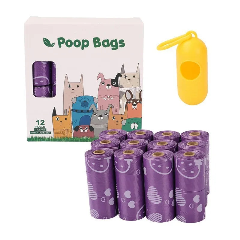 Extra Thick Leak-Proof Dog Poop Bags with Dispenser – Cute Heart Print