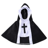 Black and white nun costume for dogs and cats with a hood