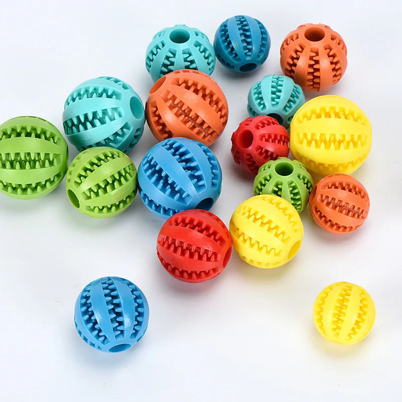 Interactive Rubber Dog Toy Ball with Treat Dispenser