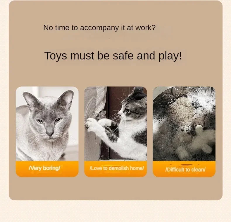 Interactive Automatic Rolling Cat Toy with Tail