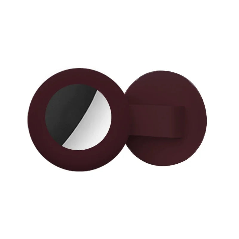 A dark brown silicone collar holder with a circular opening, designed for cats and small dogs.