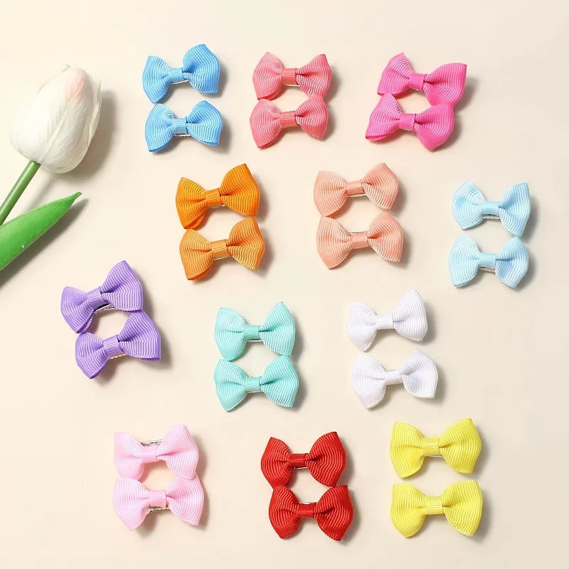 Handmade Pet Hair Clips - Colorful Bow Hairpins for Dogs and Cats