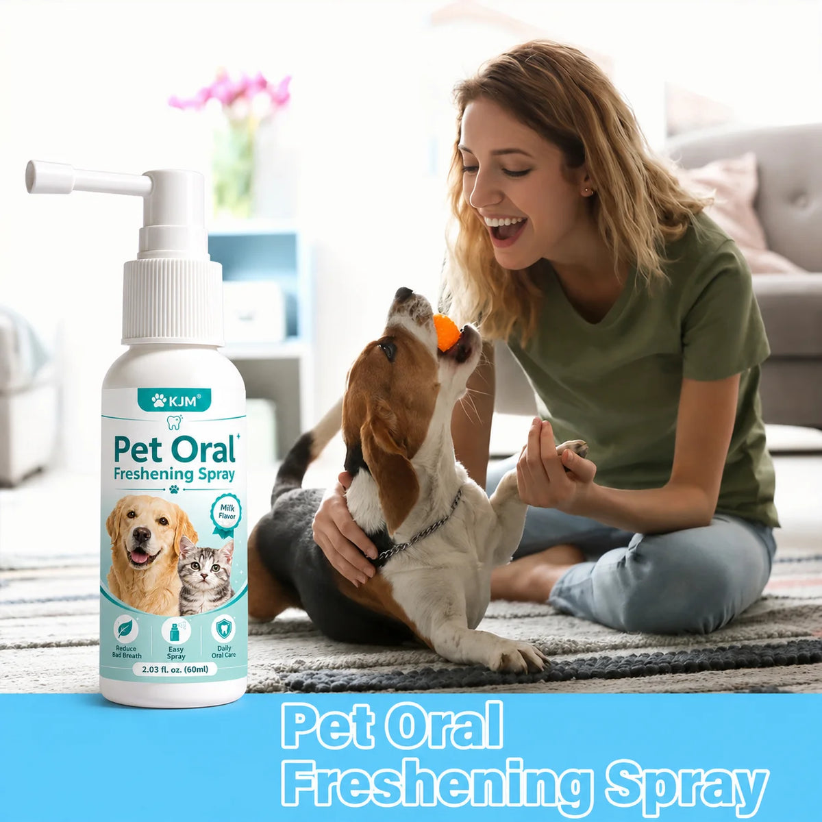 2-in-1 Pet Dental Spray for Fresh Breath & Tartar Control