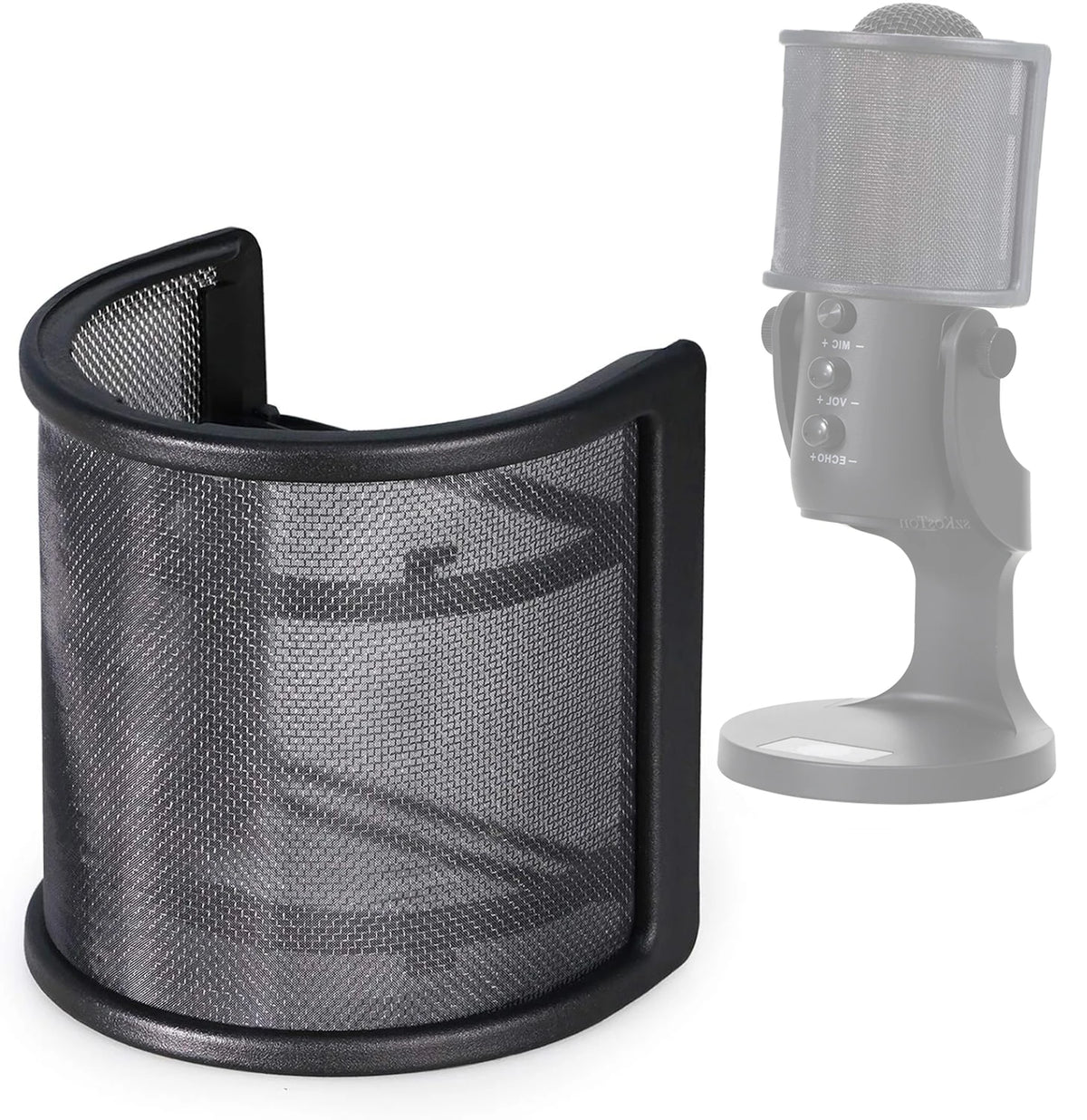 Universal Microphone Pop Filter with Triple-Layer Metal Windscreen