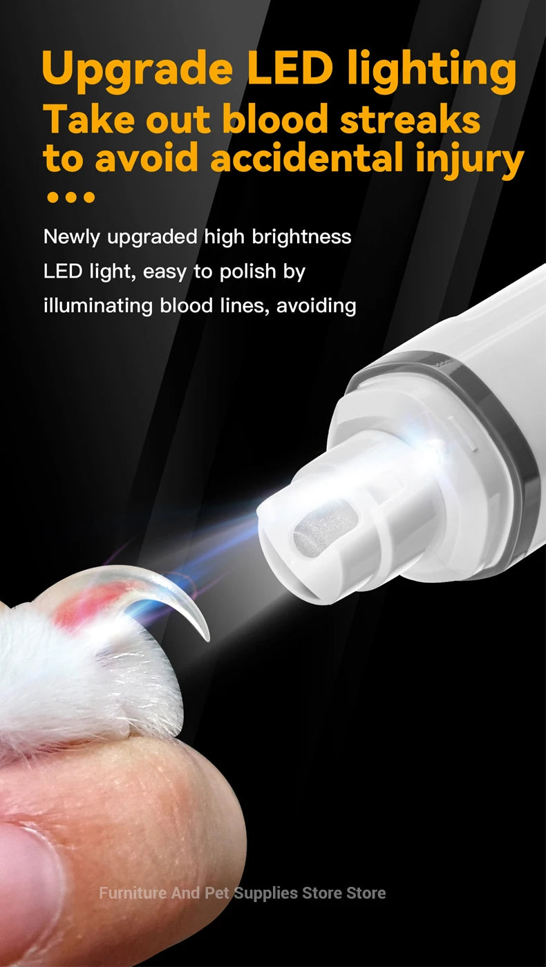 Rechargeable Pet Nail Grinder with LED Light