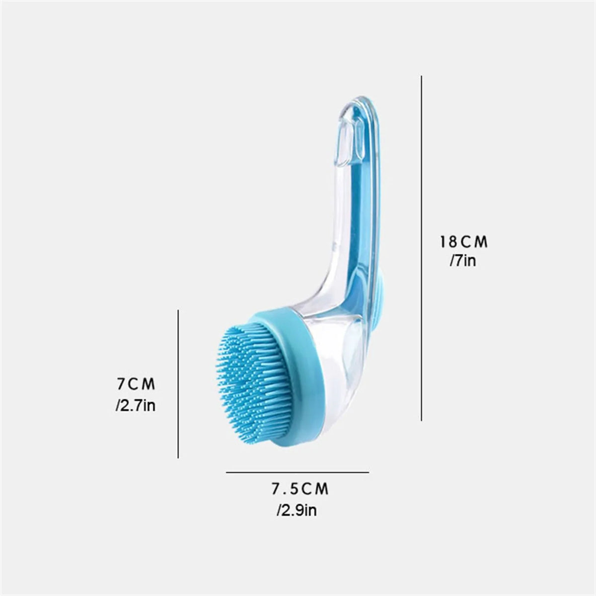 Pet Bath Brush with Shampoo Dispenser and Soft Silicone Bristles