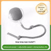 Gray long rope model of a smart self-rolling cat ball toy with an adjustable speed and strong battery life.