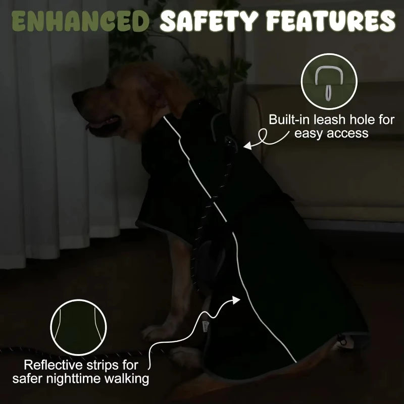 Waterproof Dog Raincoat with Reflective Strip and Adjustable Fit